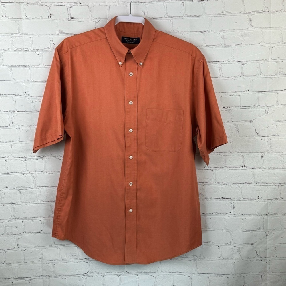 Roundtree & Yorke Easy Care Clay Short Sleeve Shirt Men's Button Down Collar